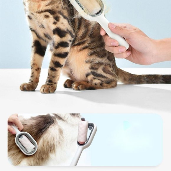 Two In one Hair Removal Cleaning Double Side Bath Rake Comb Pet Dog Cat Shedding - Picture 2 of 10